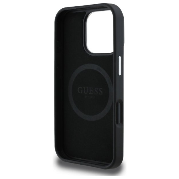 Guess GUHMP16XPGTSPSK iPhone 16 Pro Max 6.3&quot  black/black hardcase Grained Triangle MagSafe 6