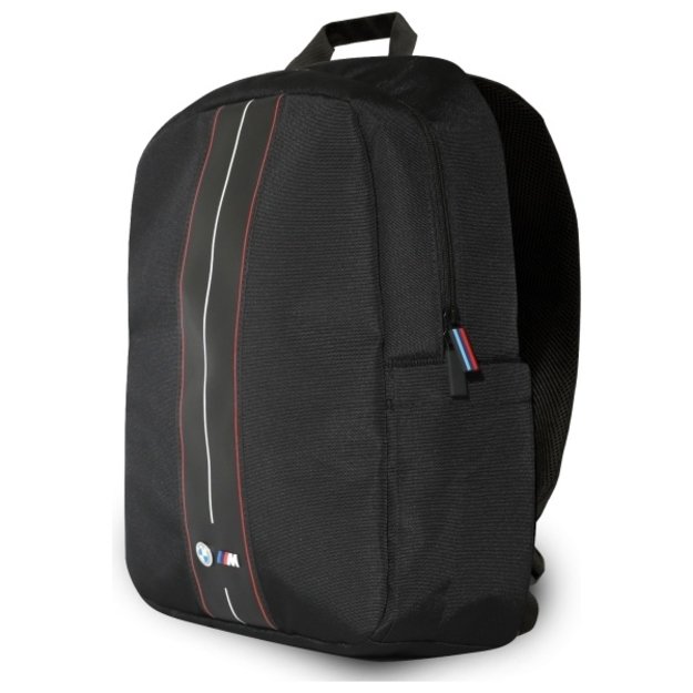 BMW Backpack BMBP15COMPVSKR 16&quot  Black Nylon Red Stripe 1