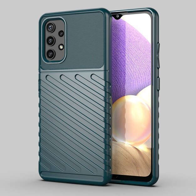 Thunder Case Flexible Tough Rugged Cover TPU Case for Samsung Galaxy A72 4G green 16