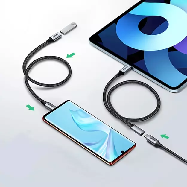 Ugreen US372 80810 USB-C - USB-C PD QC cable 100W 5A 10Gbps 0.5m - gray 3