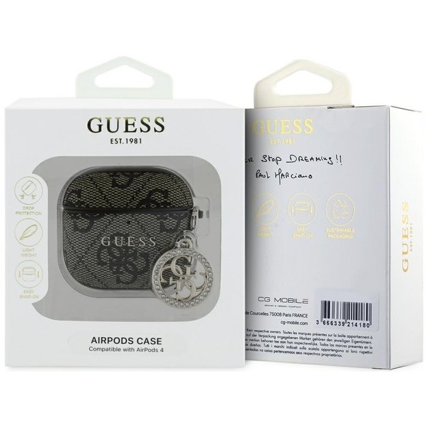 Guess 4G Strass Charm Case for AirPods 4 - Brown 2