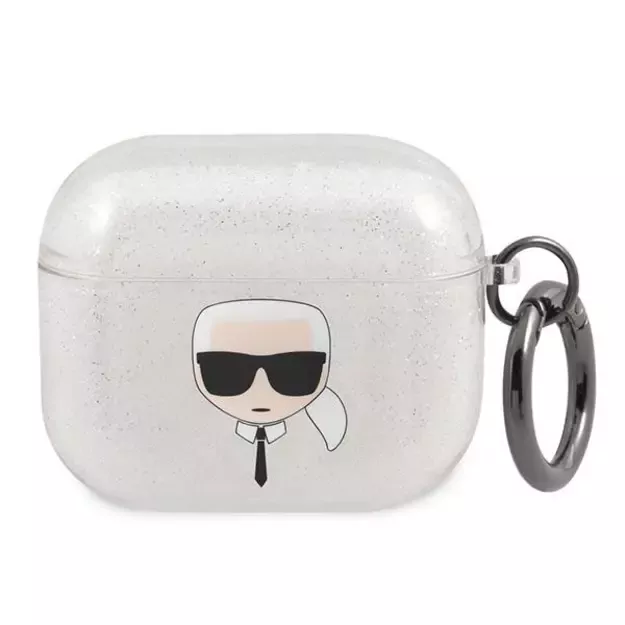 Karl Lagerfeld KLA3UKHGS AirPods 3 cover srebrny/silver Glitter Karl`s Head