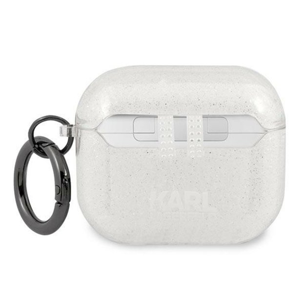 Karl Lagerfeld KLA3UKHGS AirPods 3 cover srebrny/silver Glitter Karl`s Head 1