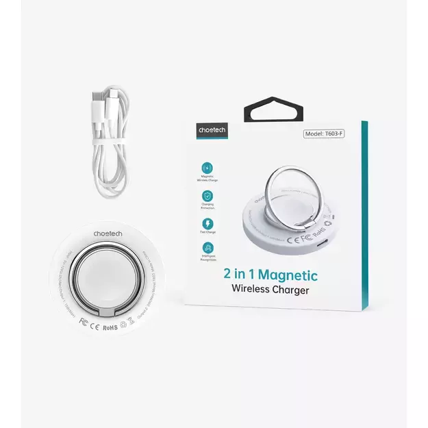 MagSafe Choetech T603-F inductive charger with holder - white 4