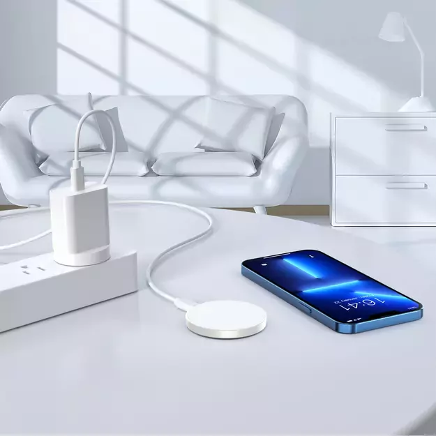MagSafe Choetech T603-F inductive charger with holder - white 6