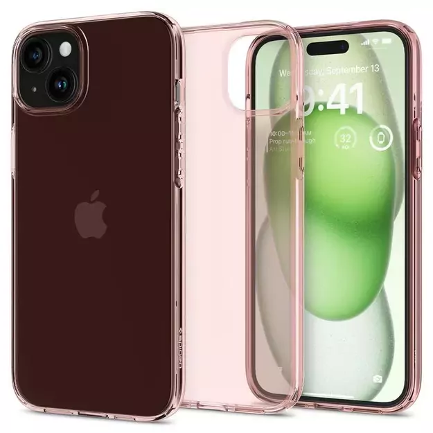 Spigen Crystal Flex iPhone 15 Plus Case - Pink/Transparent 1