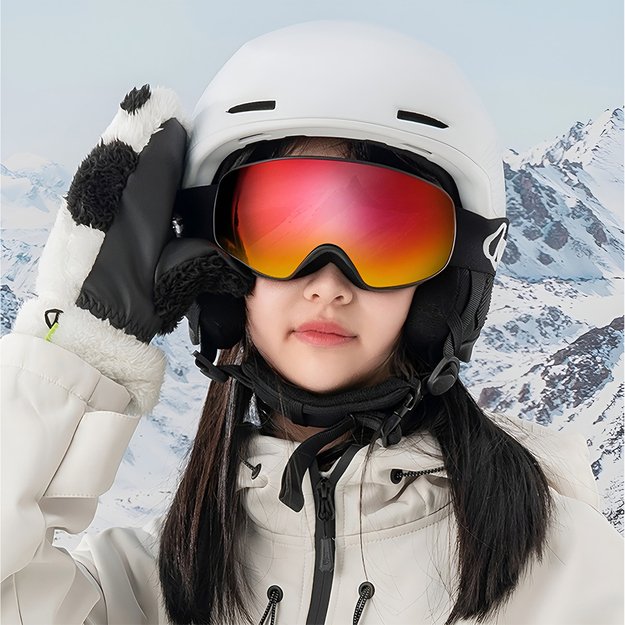 Qunature Black Ski Goggles Kids (Size M/L) - Black 6