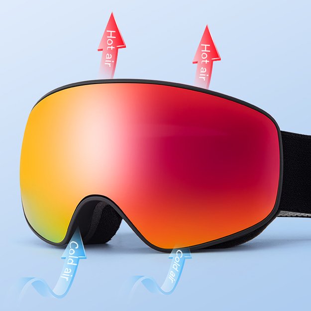 Qunature Black Ski Goggles Kids (Size M/L) - Black 11