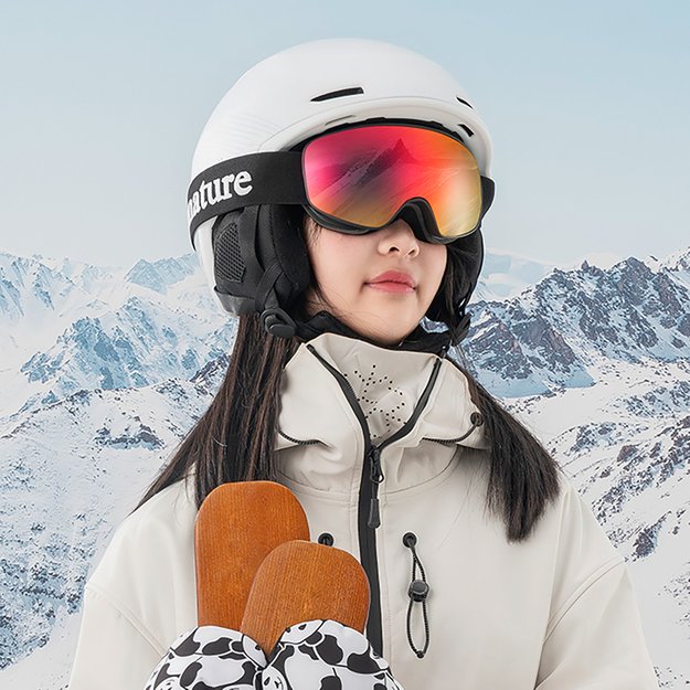 Qunature Black Ski Goggles Kids (Size M/L) - Black 4