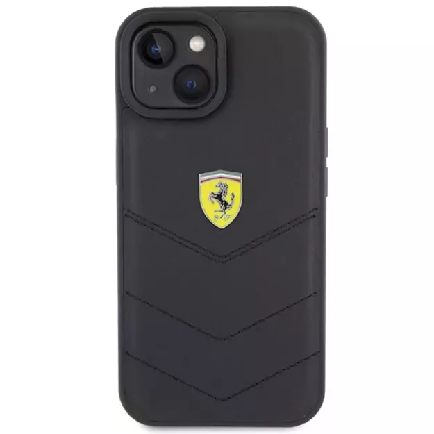 Ferrari Quilted Metal Logo case for iPhone 15 - black 2