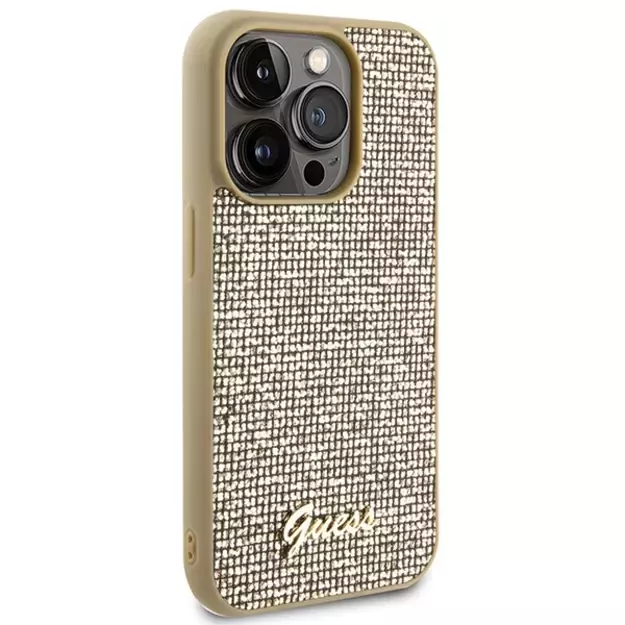 Guess Disco Metal Script case for iPhone 15 Pro - gold 3