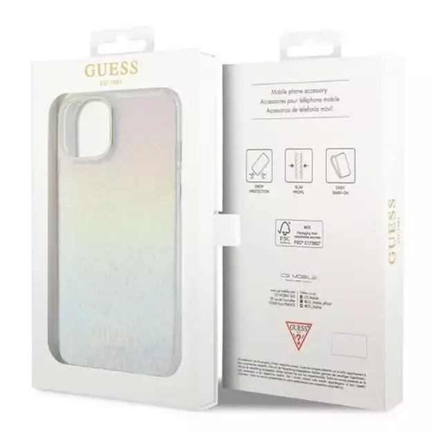 Guess IML Faceted Mirror Disco Iridescent case for iPhone 15 - multicolored 7