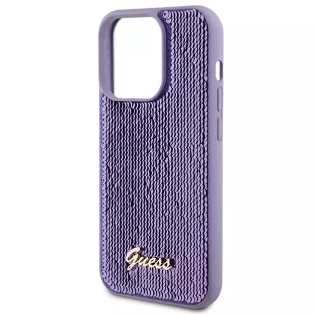 Guess Sequin Script Metal case for iPhone 15 Pro Max - purple 5
