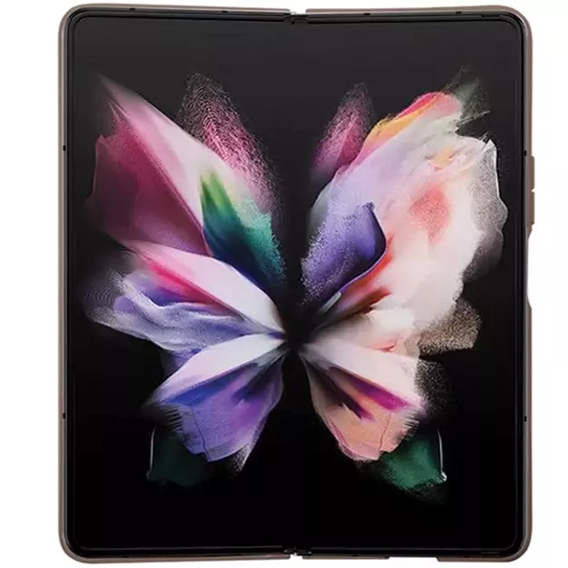 Guess Leather 4G Triangle Strass case for Samsung Galaxy Z Fold 5 - brown 5