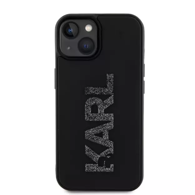 Karl Lagerfeld 3D Rubber Glitter Logo case for iPhone 15 - black 2