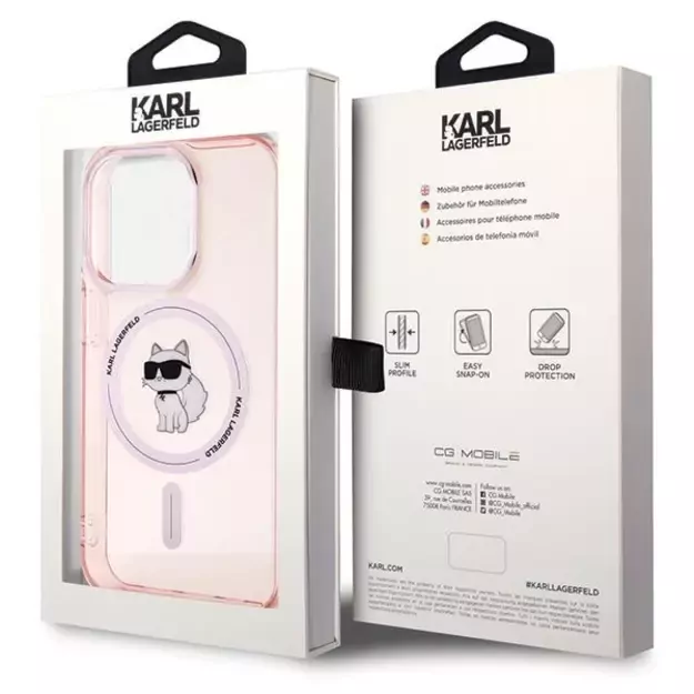 Karl Lagerfeld IML Choupette MagSafe case for iPhone 15 Pro Max - pink 14