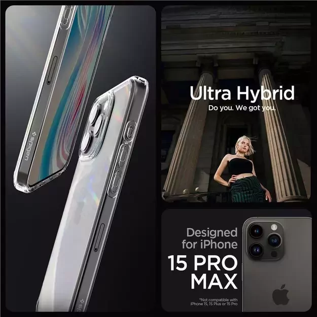 Spigen Crystal Hybrid Case for iPhone 15 Pro Max - Clear 2
