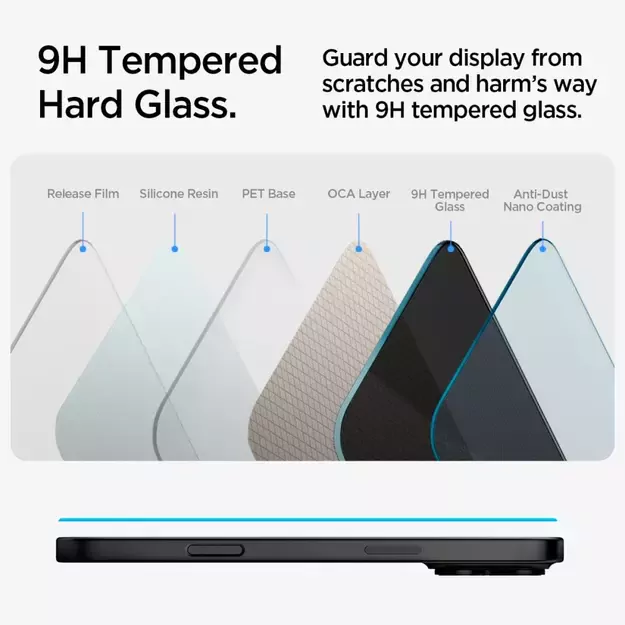 Spigen Glas.tR EzFit Privacy Tempered Glass for iPhone 15/16 with Adapter (2 pcs.) 15