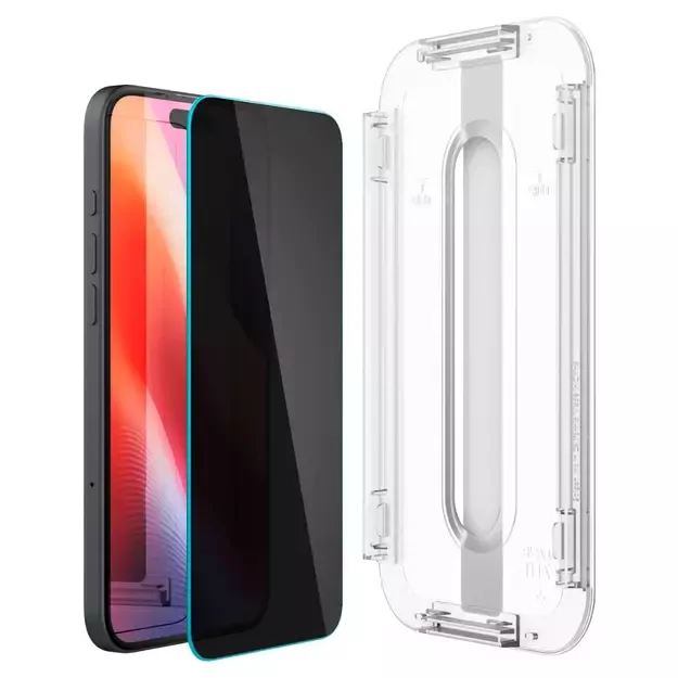 Spigen Glas.tR EzFit Privacy Tempered Glass for iPhone 15/16 with Adapter (2 pcs.) 3