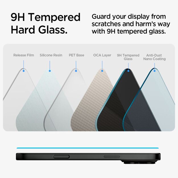 Spigen Glas.tR EzFit Privacy Tempered Glass for iPhone 15/16 with Adapter (2 pcs.) 28