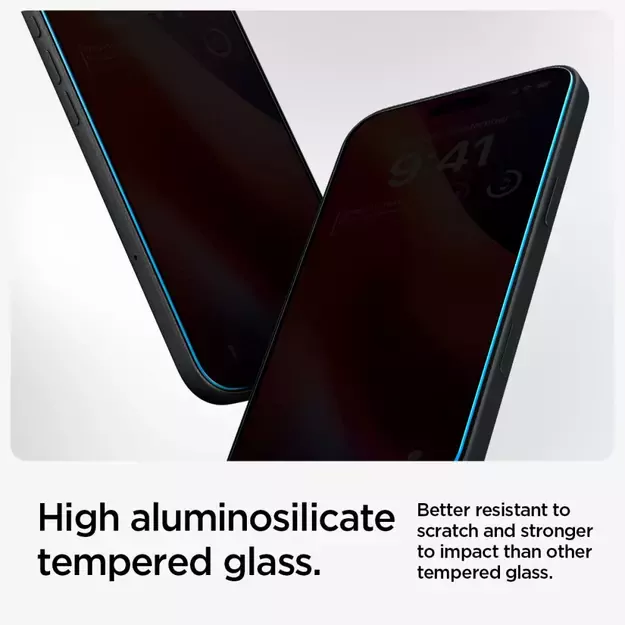 Spigen Glas.tR EzFit Privacy Tempered Glass for iPhone 15/16 with Adapter (2 pcs.) 13