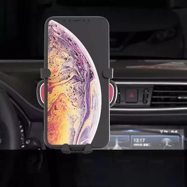 Gravity smartphone car holder for air vent with air freshener black (YC06) 7