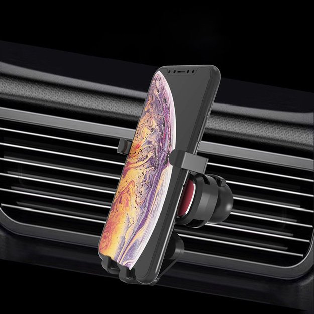 Gravity smartphone car holder for air vent with air freshener black (YC06) 21