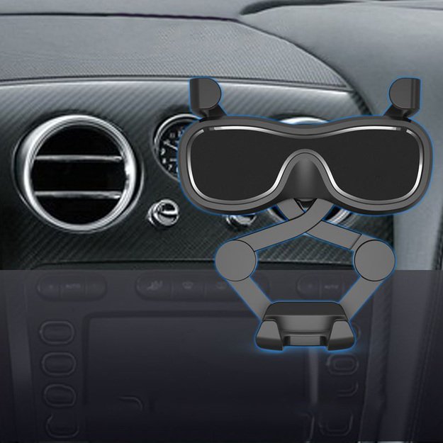 Gravity smartphone car holder for air vent with air freshener black (YC06) 14
