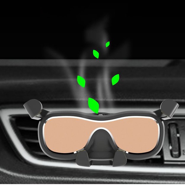 Gravity smartphone car holder for air vent with air freshener black (YC06) 16