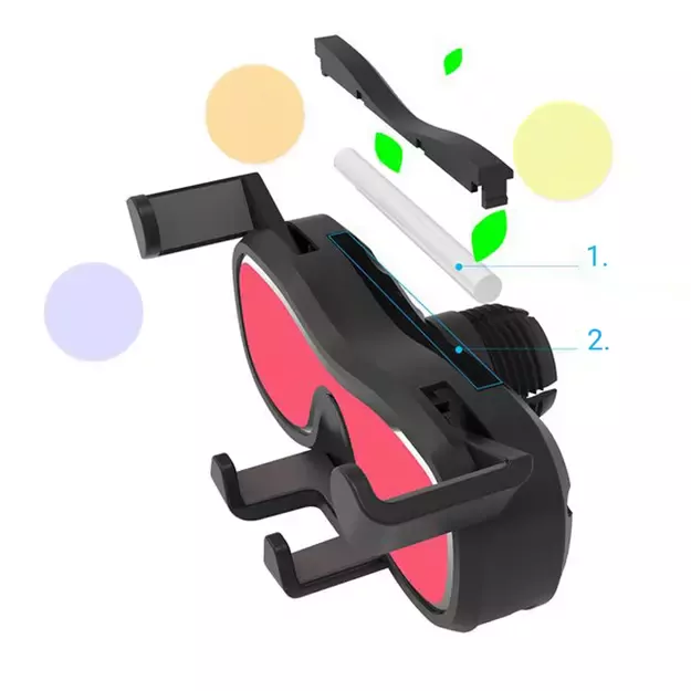 Gravity smartphone car holder for air vent with air freshener black (YC06) 13