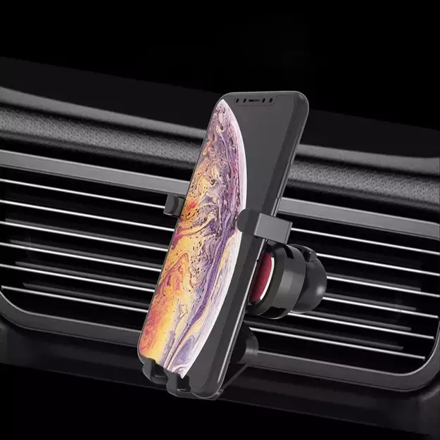 Gravity smartphone car holder for air vent with air freshener black (YC06) 9