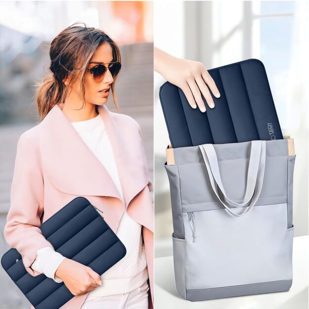 Tech-Protett Fluffy Laptop Bag 13-14 - Navy Blue 11