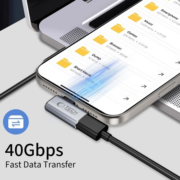 Tech-Protect Ultraboost AA01 USB-C Angled Adapter - Gray 2