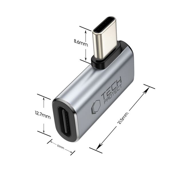 Tech-Protect Ultraboost AA01 USB-C Angled Adapter - Gray 1