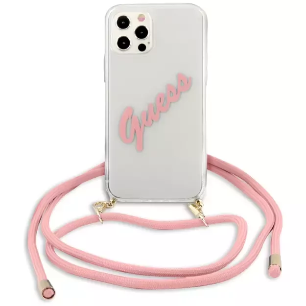 Guess Script Vintage iPhone 12 Pro Max 6.7&quot  Case - Pink 8