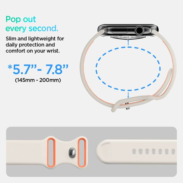 Spigen Nano Pop Strap for Apple Watch 44/45/46/49 mm - Beige-Orange 8