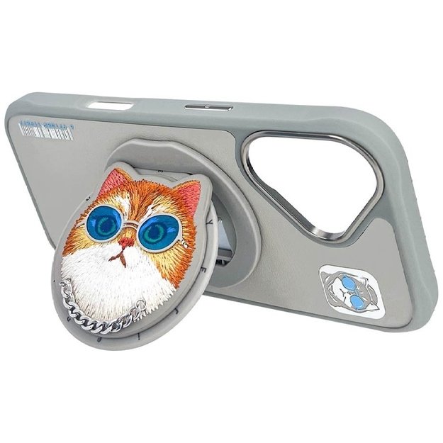 Nimmy Glasses Cool Cat MagSafe Case for iPhone 16 - Gray 13