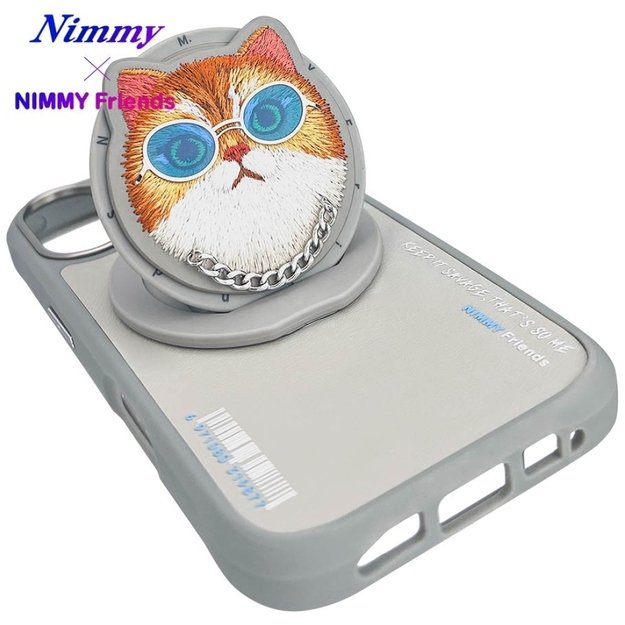 Nimmy Glasses Cool Cat MagSafe Case for iPhone 16 - Gray 14