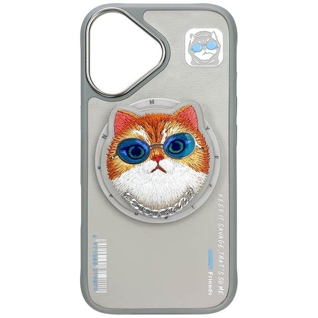 Nimmy Glasses Cool Cat MagSafe Case for iPhone 16 - Gray 1