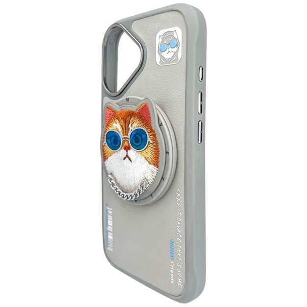 Nimmy Glasses Cool Cat MagSafe Case for iPhone 16 - Gray 3