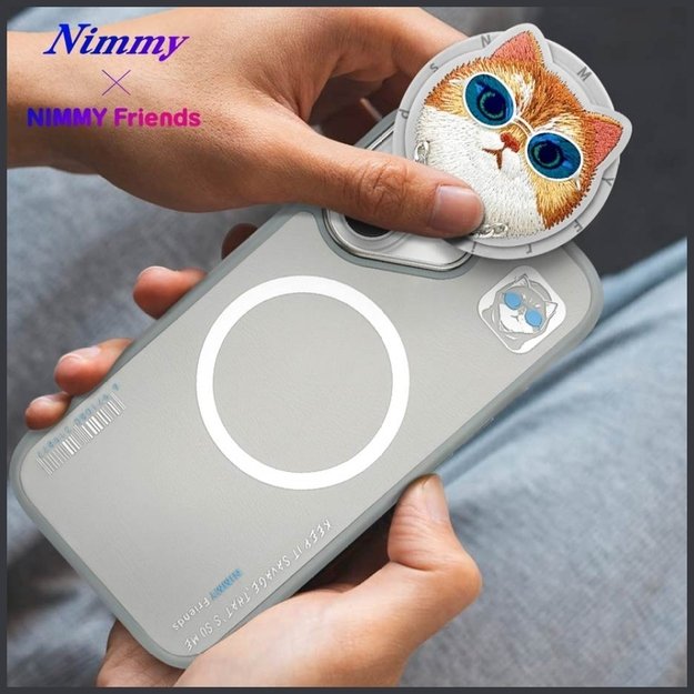 Nimmy Glasses Cool Cat MagSafe Case for iPhone 16 - Gray 15