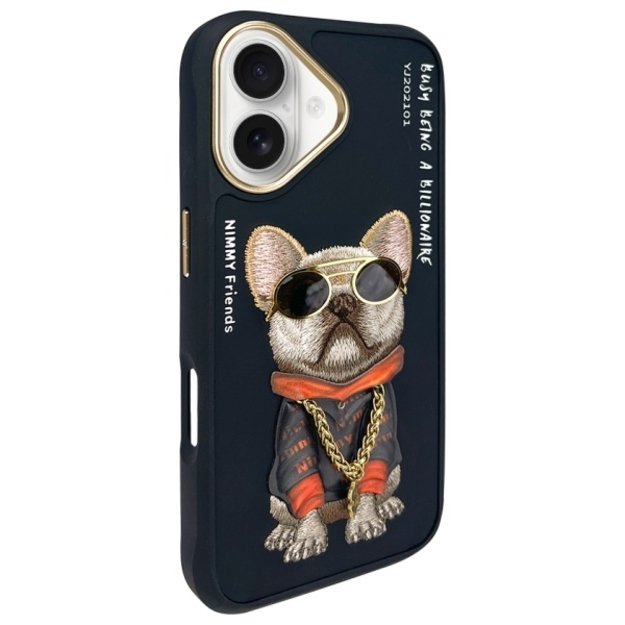 Nimmy Glasses Cool Dog iPhone 16 Case - Black 1