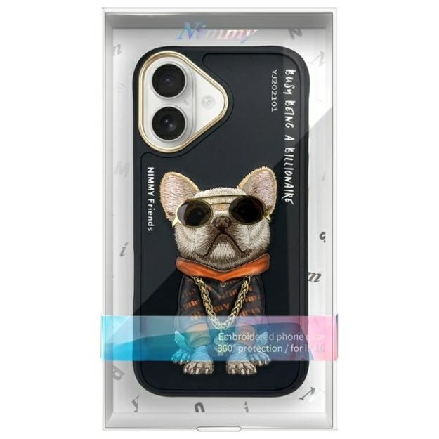 Nimmy Glasses Cool Dog iPhone 16 Case - Black 10