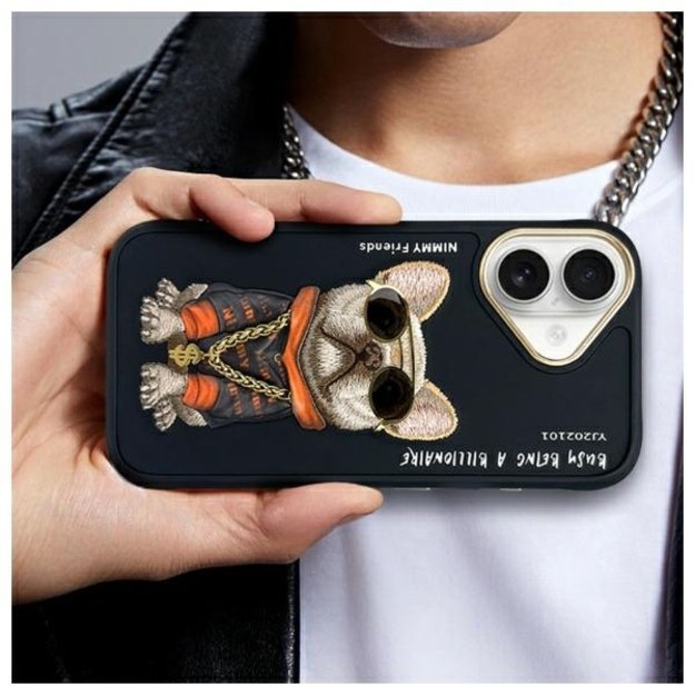 Nimmy Glasses Cool Dog iPhone 16 Case - Black 9