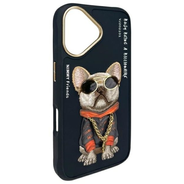 Nimmy Glasses Cool Dog iPhone 16 Case - Black 3