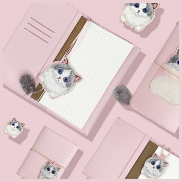 Nimmy 2in1 notebook + pen pink Big Eyed Pet 2.0 Cat set 5