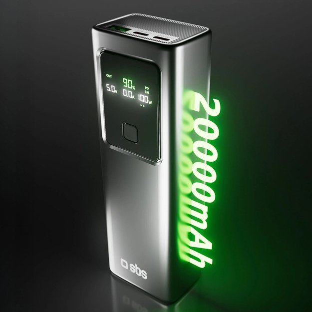 Powerbank SBS 20000mAh PD 100W with LCD display - gray 1