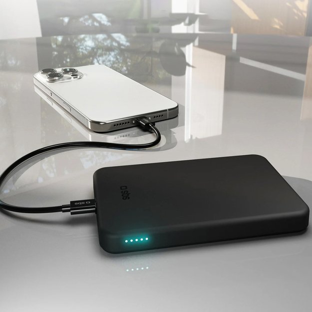SBS Mag Power Qi2 5000 mAh Powerbank Compatible with MagSafe - Black 3