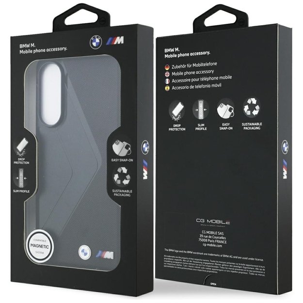 BMW Leather Oversized Stripes MagSafe case for Samsung Galaxy S25 Edge - black 7