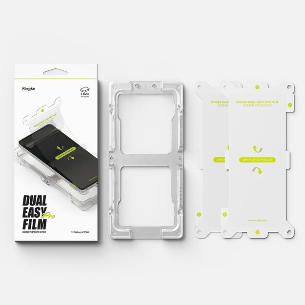 Ringke Dual Easy Pro 2-pack protective film for Samsung Galaxy Z Flip 7 - transparent 8